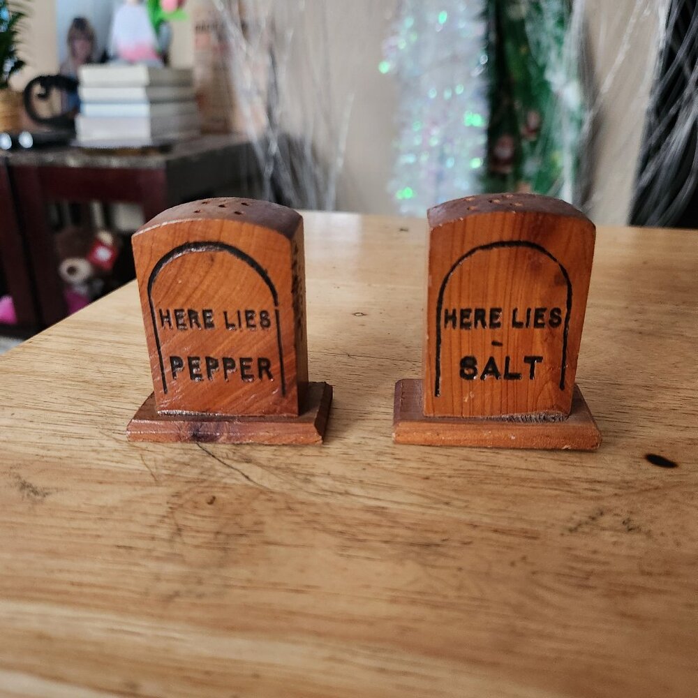 Antique Cementary Markers Salt and Pepper Shakers